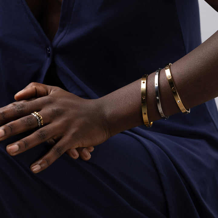 Fiona - Bangle Armband Kristall Rostfritt Stål