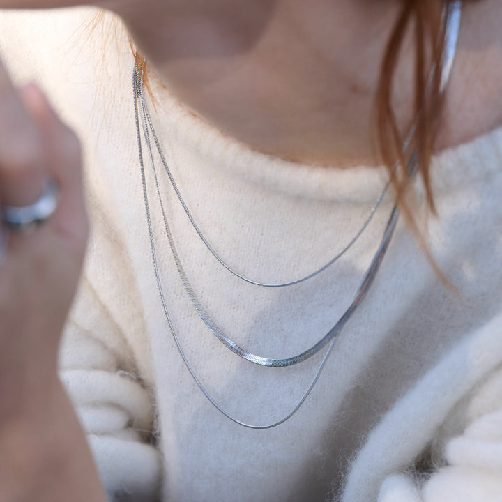 Matilde - Trippel Kedjehalsband Rostfritt Stål