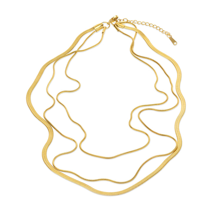 Matilde - Trippel Kedjehalsband Rostfritt Stål