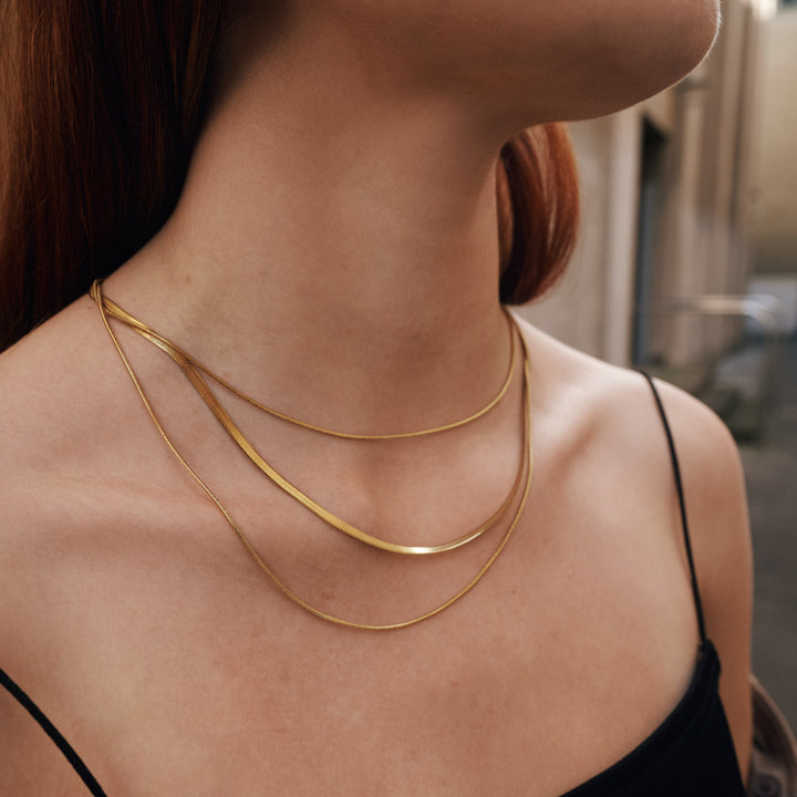 Matilde - Trippel Kedjehalsband Rostfritt Stål