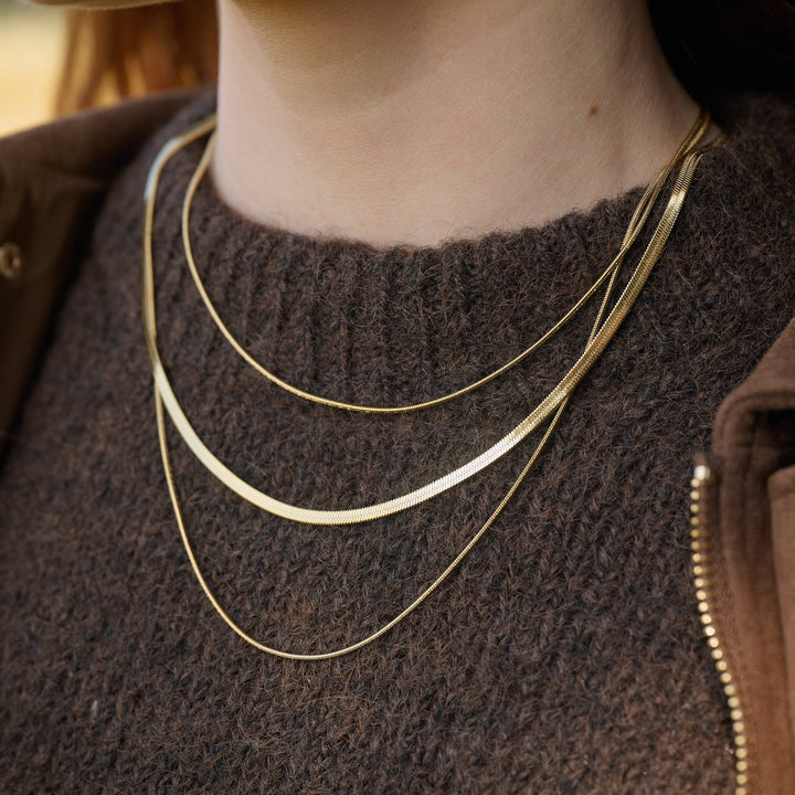 Matilde - Trippel Kedjehalsband Rostfritt Stål