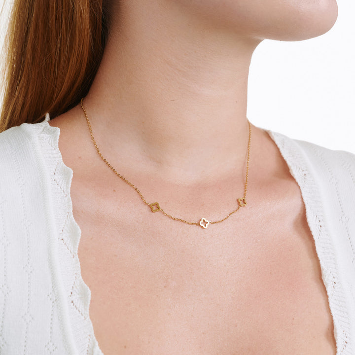 Jenna - Halsband Klöver Rostfritt Stål