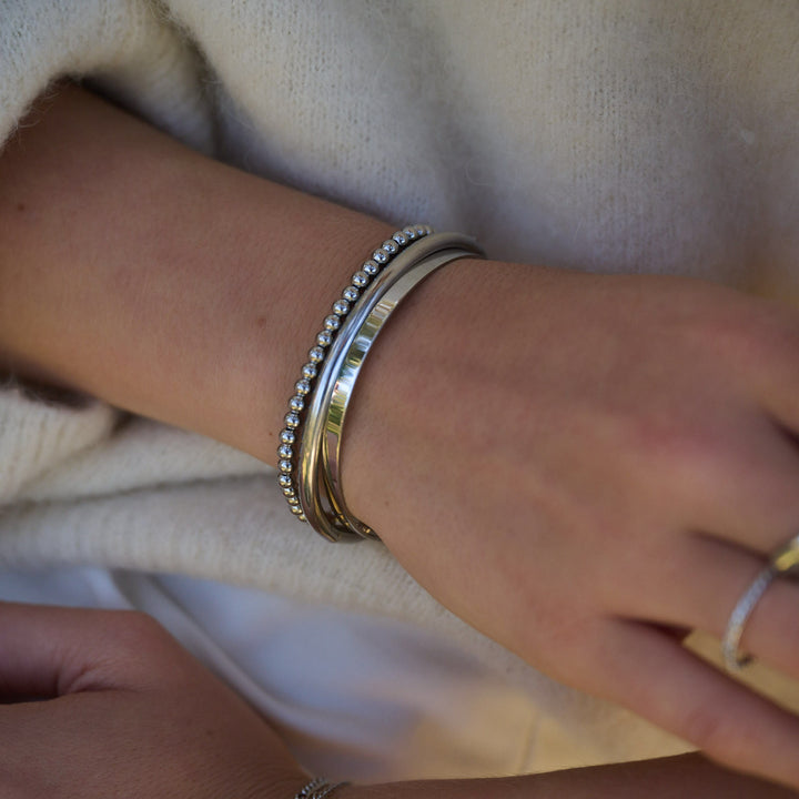 Majken - Kulformat Pärlarmaband Rostfritt Stål