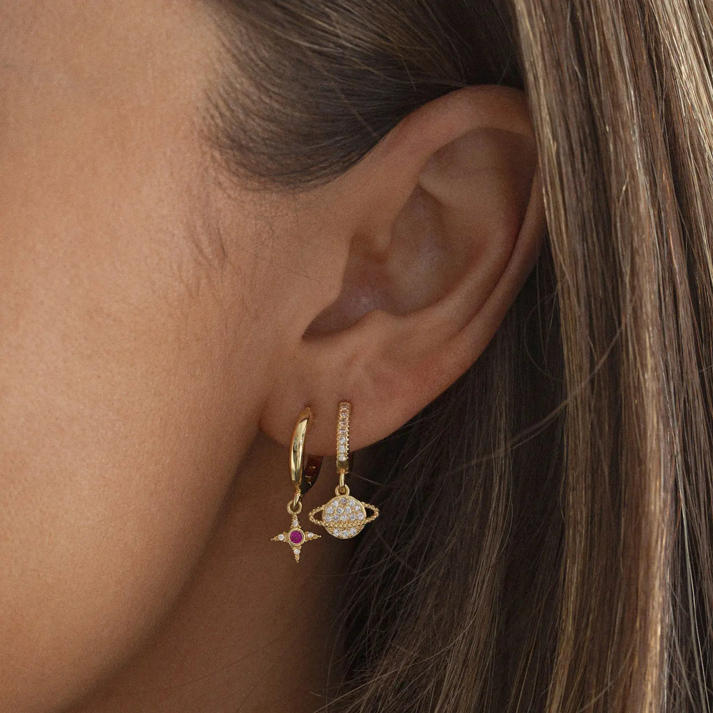 Zane - Crystal Planet Hoop Earrings