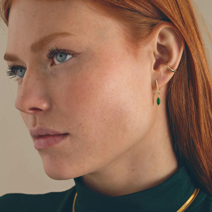 Amanda - Green Crystal Hoop Earrings Timi of Sweden