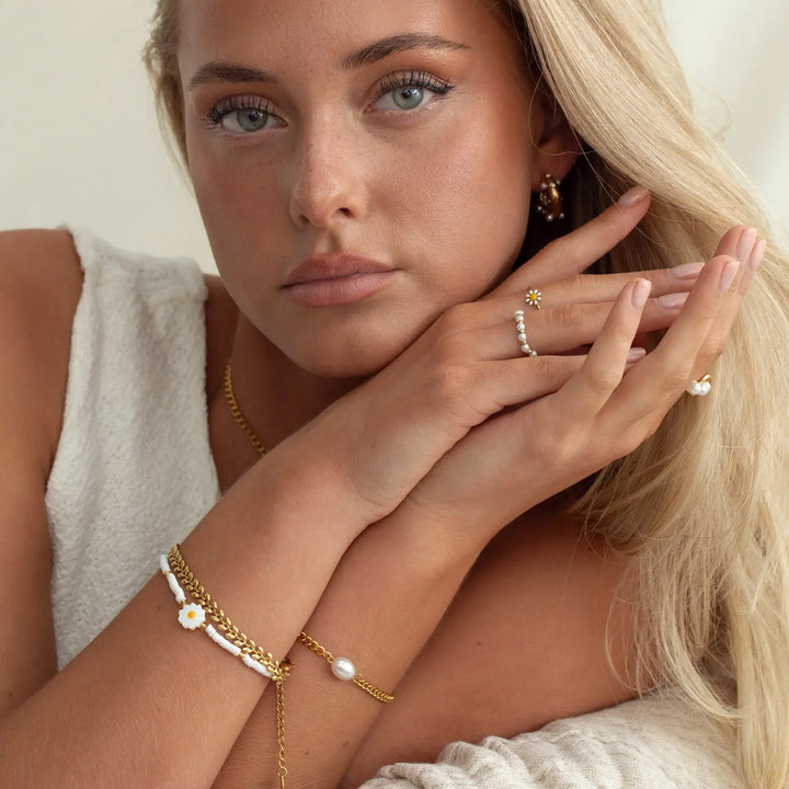 Estelle - Pearl Chain Bracelet Stainless Steel Timi of Sweden