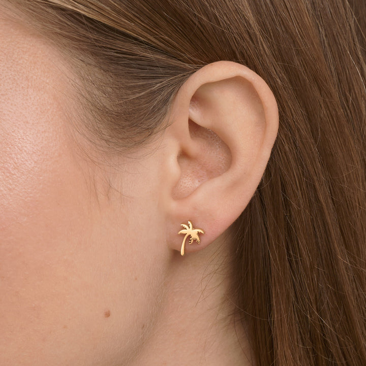 Vanja - Palm Tree Stud Earrings Stainless Steel