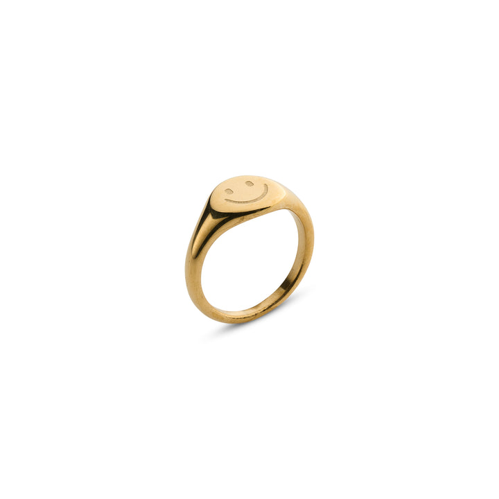 Dixie - Smiley Face Signet Ring Stainless Steel