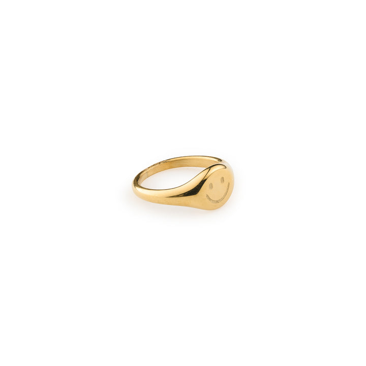 Dixie - Smiley Face Signet Ring Stainless Steel