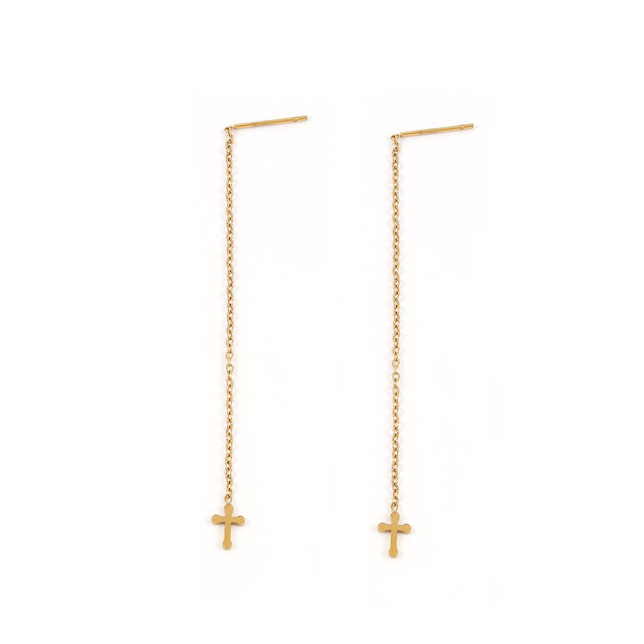 Kai - Cross Chain Earrings Stainless Steel