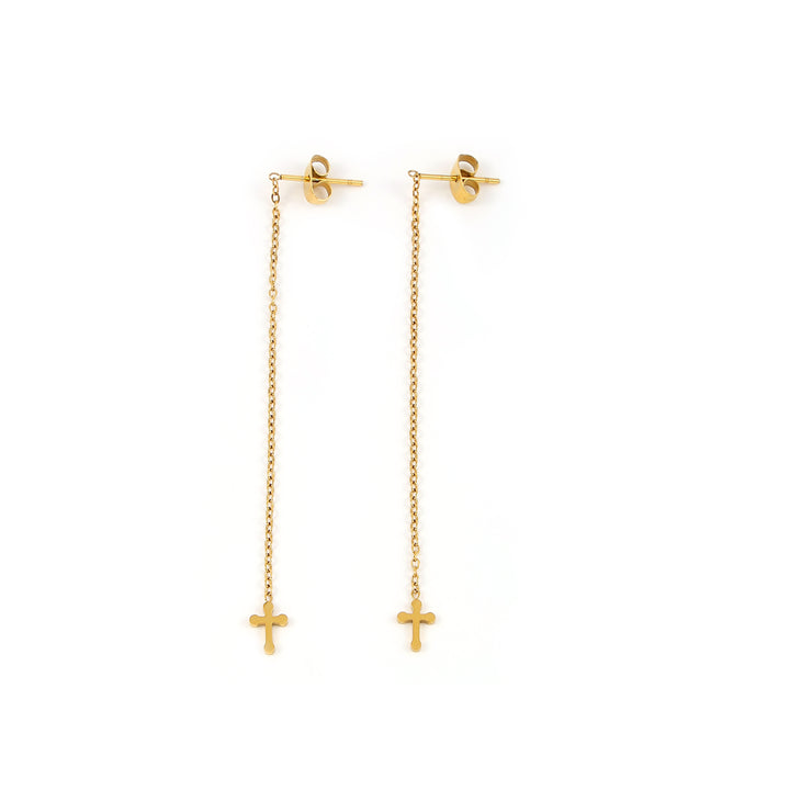 Kai - Cross Chain Earrings Stainless Steel