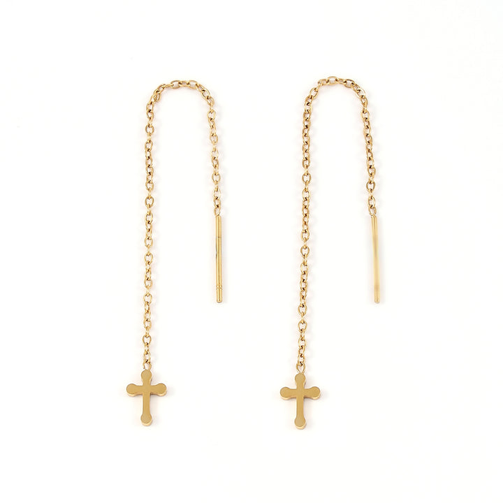 Kai - Cross Chain Earrings Stainless Steel