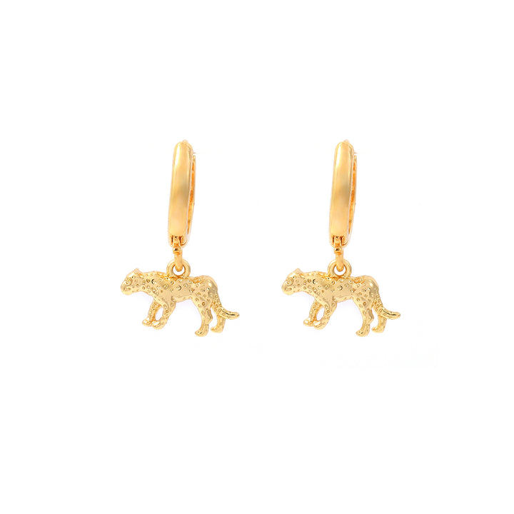 Quinn - Leopard Charm Hoop Earrings