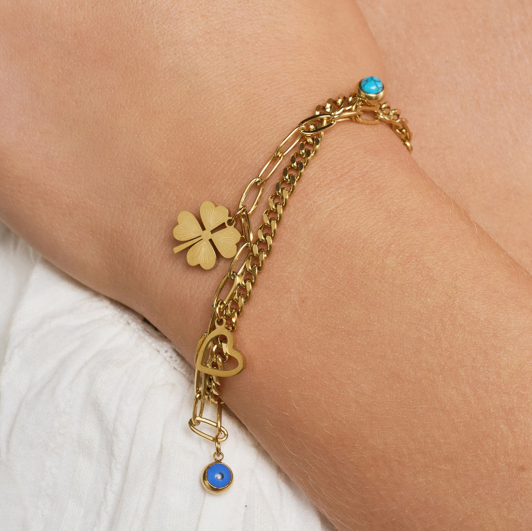 Edeline - Multi Charm Bracelet Stainless Steel