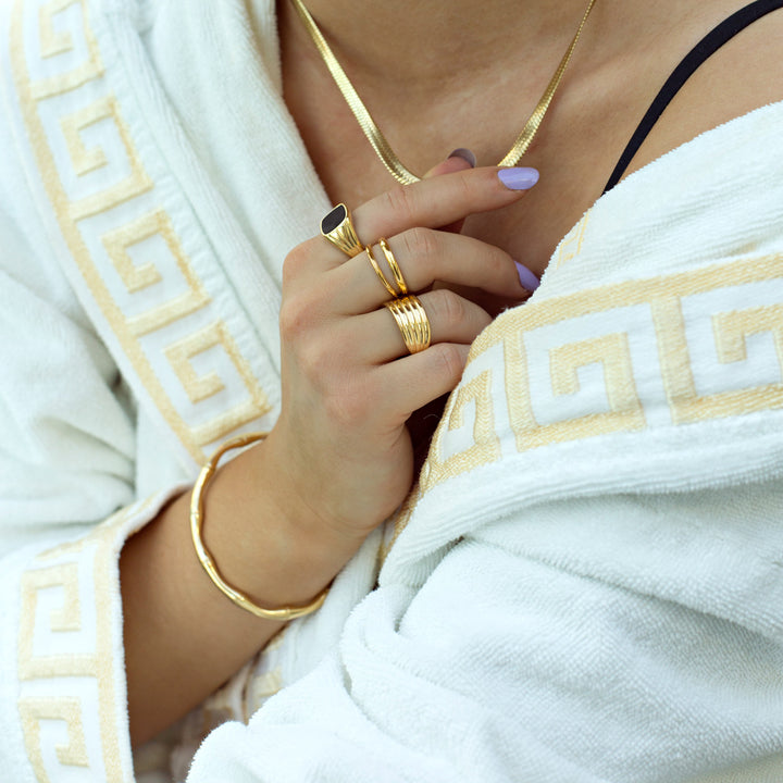 Tyra - Bamboo Bangle Bracelet Stainless Steel