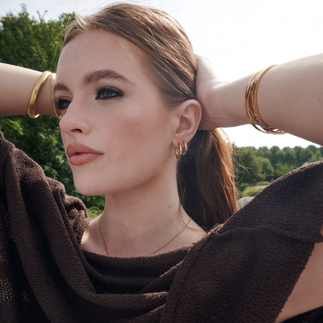 Hollie - Örhängen med ring 21mm Rostfritt stål