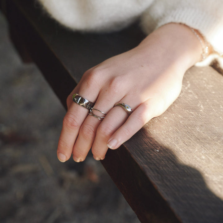 Eline - Ring Kristall Rostfritt Stål