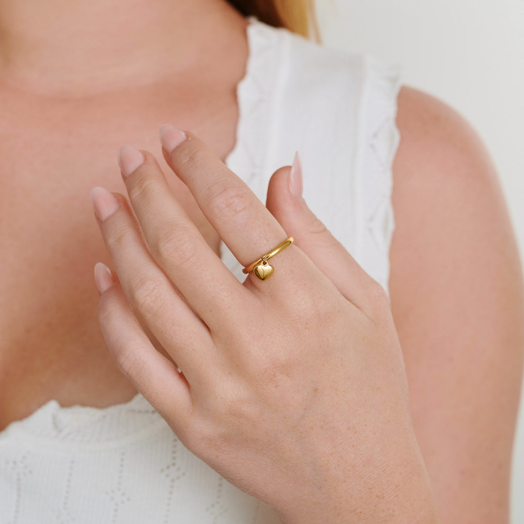 Iselin - Ring Hjärta Rostfritt Stål