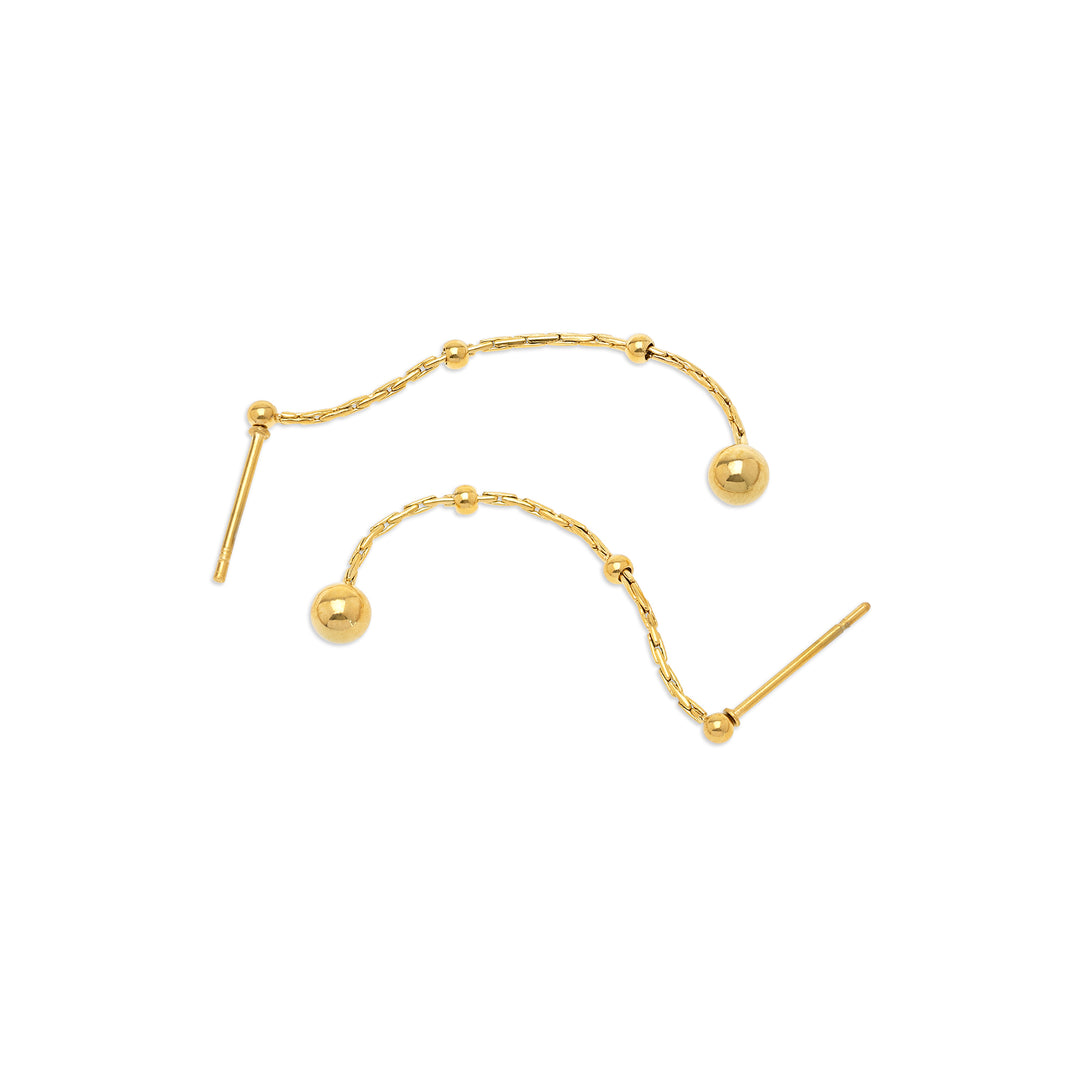 Jina - Studs Örhängen Kulkedja Rostfritt Stål