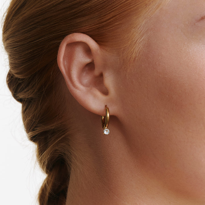 Oline - Hoops Örhängen Kristall Rostfritt Stål