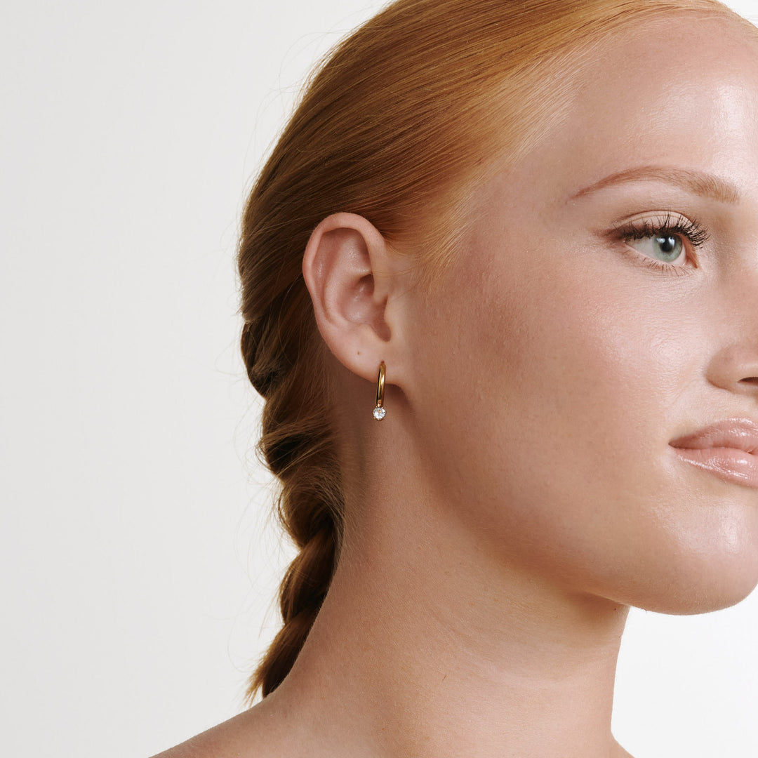 Oline - Hoops Örhängen Kristall Rostfritt Stål