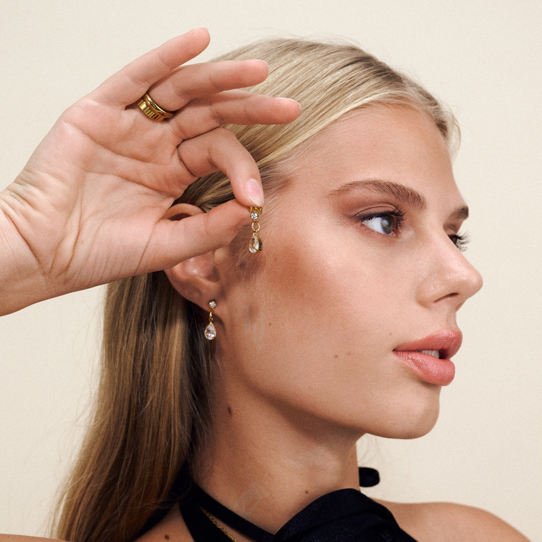 Roslyn - Studs Örhängen Kristall Rostfritt Stål