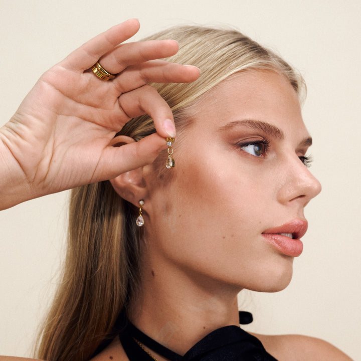 Roslyn - Studs Örhängen Kristall Rostfritt Stål