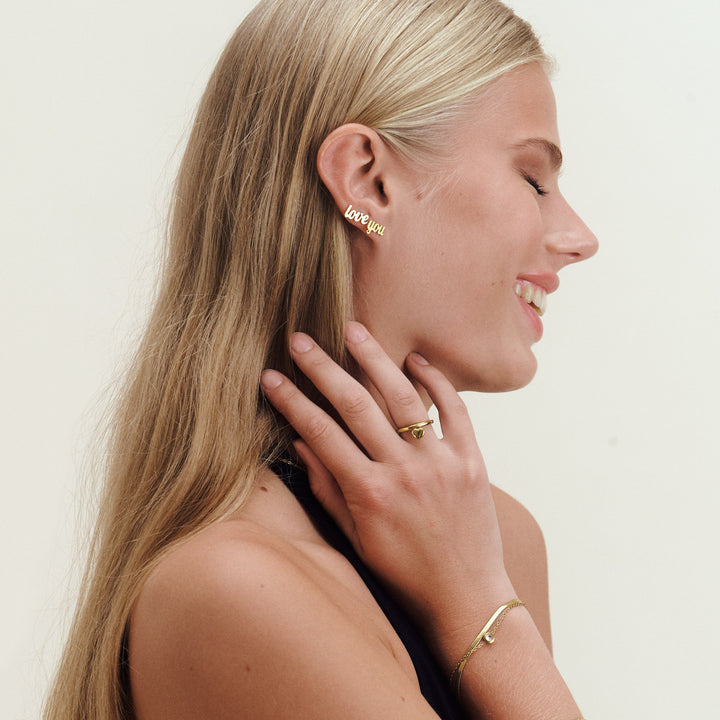 Ina - Love You Studs Örhängen Rostfritt Stål