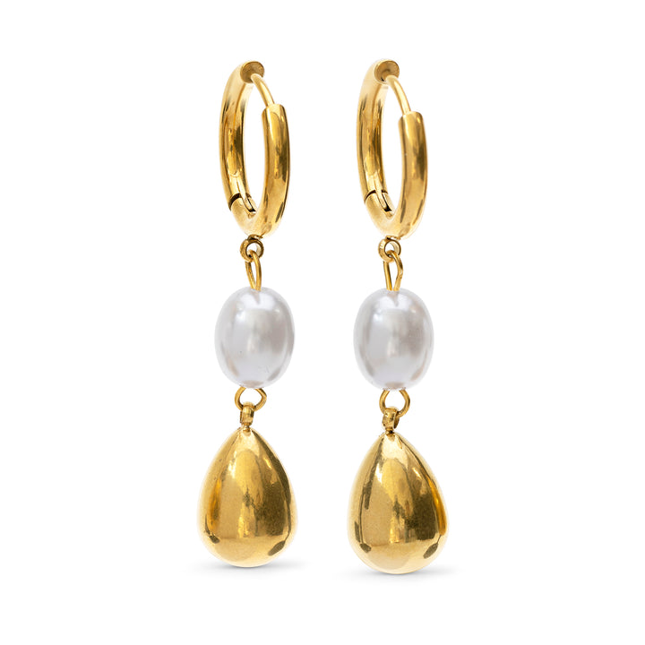 Laura - Hoops Örhängen Pärlor Rostfritt stål