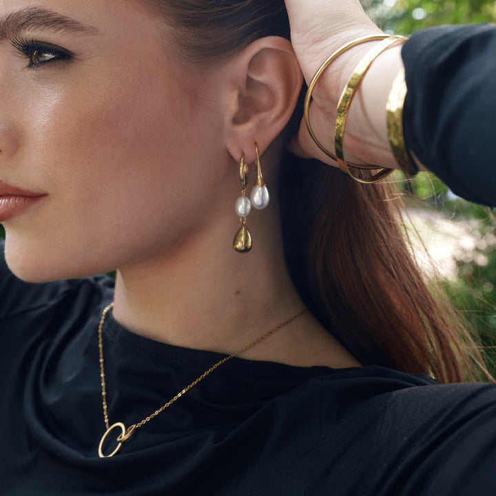 Laura - Hoops Örhängen Pärlor Rostfritt stål