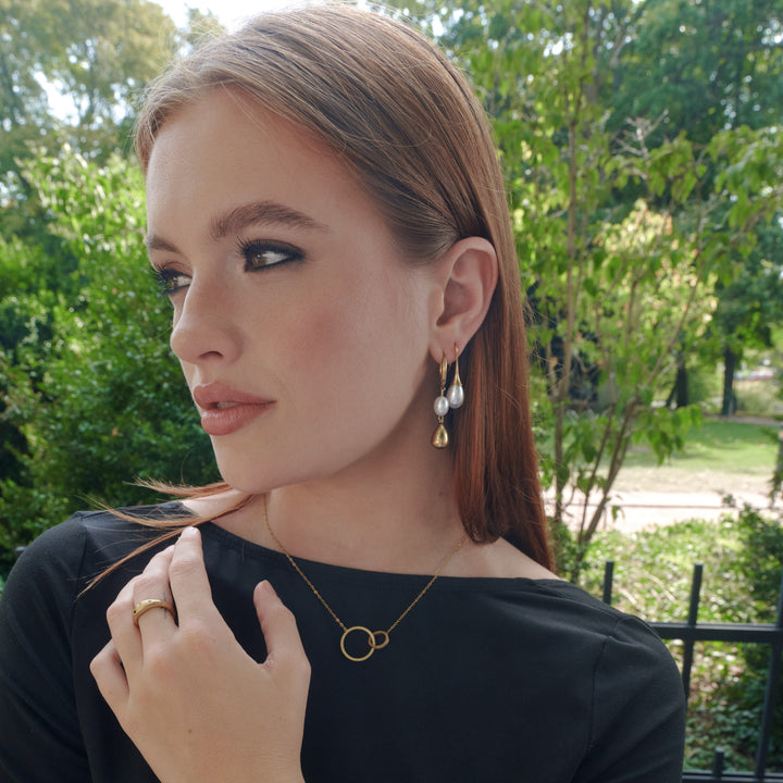 Laura - Hoops Örhängen Pärlor Rostfritt stål