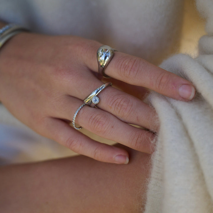 Tomine - Hug Ring Kristall Rostfritt Stål