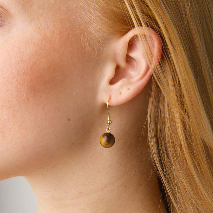 Birgit - Tiger Eye Örhängen Rostfritt Stål