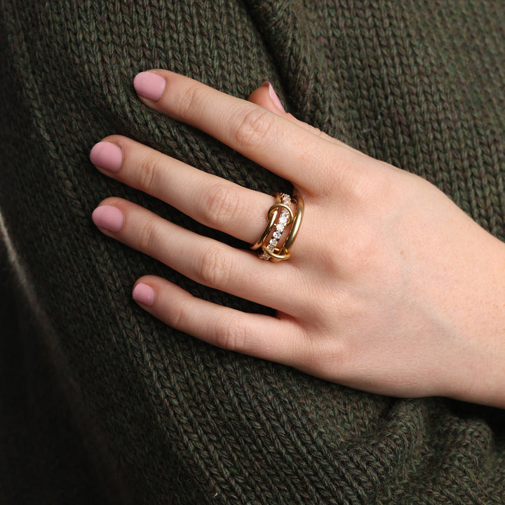 Ethel - Stacked Ring Crystal Stainless Steel