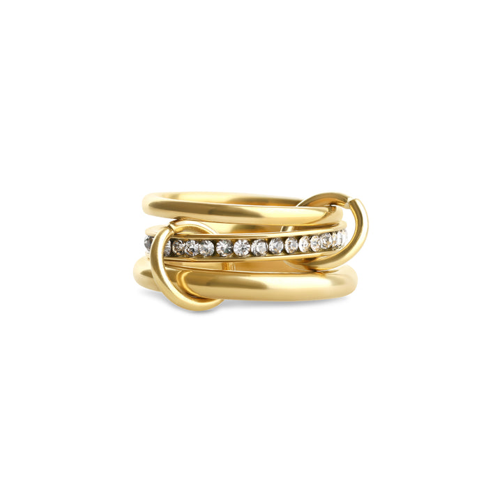 Ethel - Stacked Ring Crystal Stainless Steel
