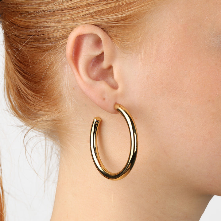 Stine - Hoop Stud Earrings Stainless Steel