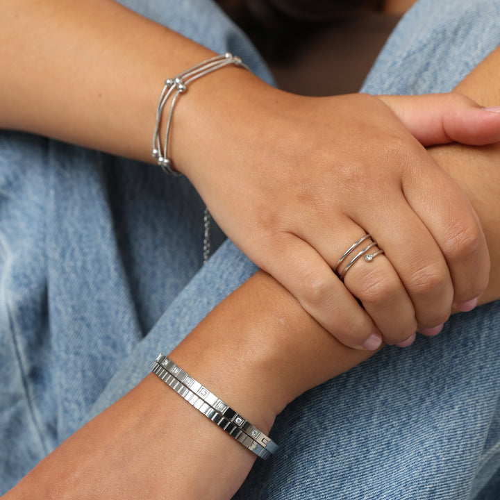 Meg - Crystal Bangle Bracelet Stainless Steel