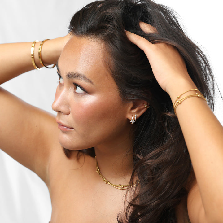 Georgie - Flower Ear Cuff Stainless Steel