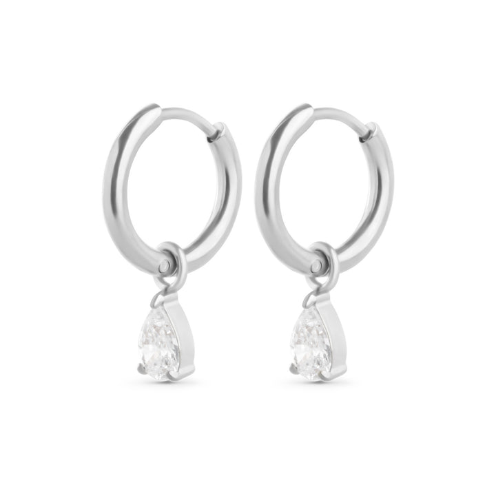 Elle - Crystal Hoop Earrings Stainless Steel