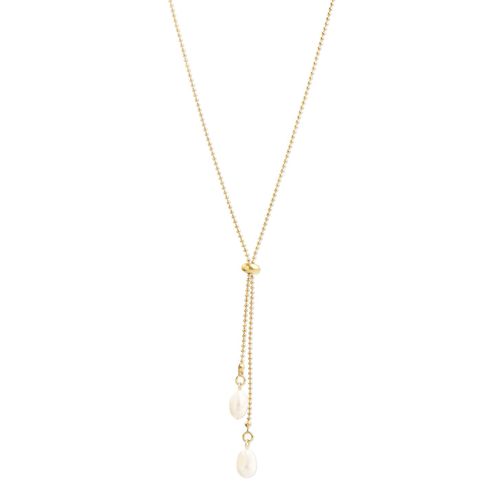 Barbro - Lariat Pearl Necklace Stainless Steel