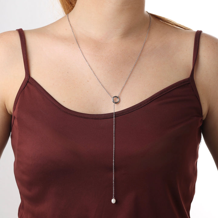 Boel - Lariat Pärlhalsband Rostfritt Stål