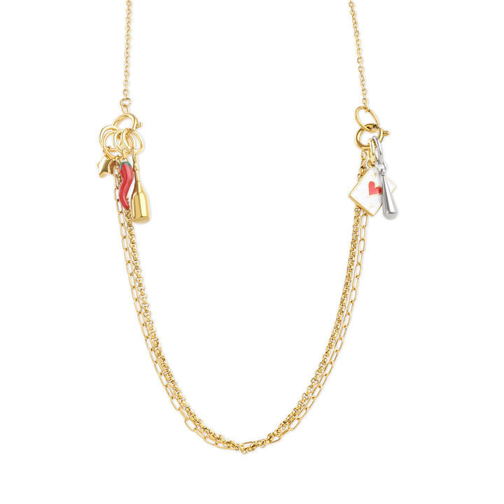 Onyx - Layered Chain Necklace Stainless Steel