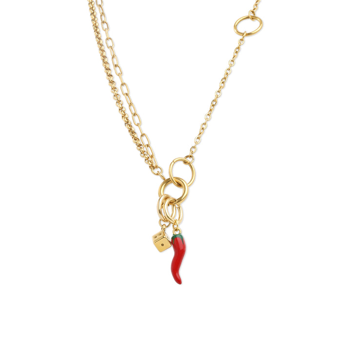 Onyx - Layered Chain Necklace Stainless Steel