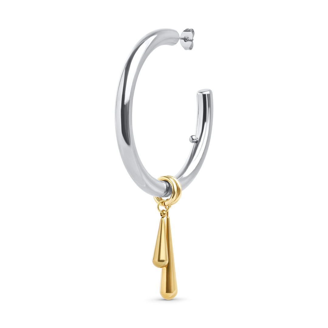 Peg - Sleek Hoops Stud Earrings Stainless Steel