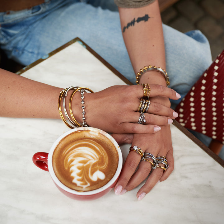 Rory - 3-pack Stacked Bangle Armband Rostfritt Stål