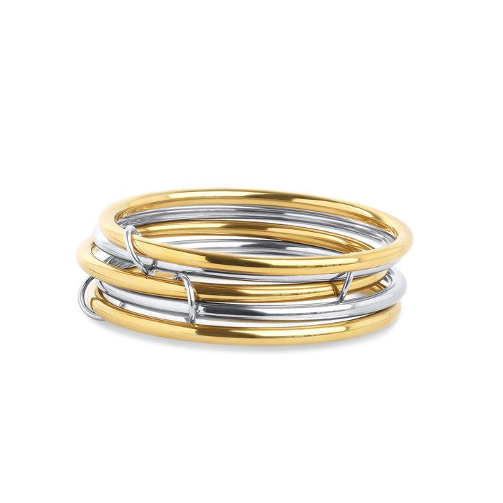Rory - 5pcs Stacked Bangle Armband Rostfritt Stål