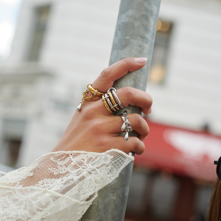 Storm - Duo Drop Ring Stainless Steel