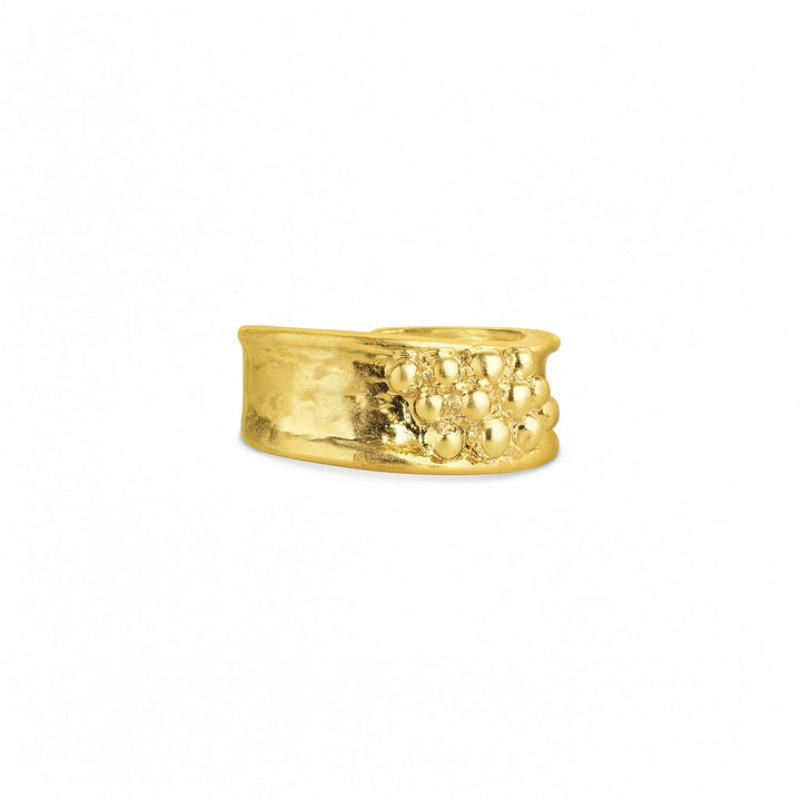 Iben – statement ring in stainless steel, gold | Timi of Sweden