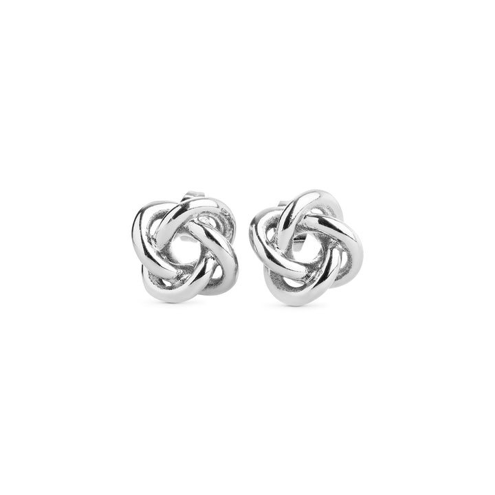 Karla – knot stud earrings in stainless steel, silver | Timi of Sweden