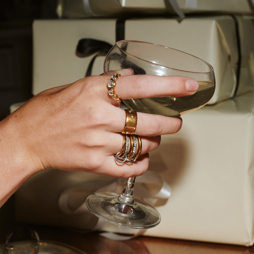 Bahi – Crystal Statement Ring in Stainless Steel | Timi of Sweden